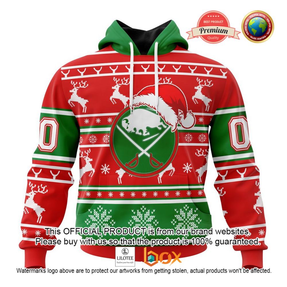 HOT NHL Buffalo Sabres Santa Hat Custom 3D Hoodie, T-Shirt 1