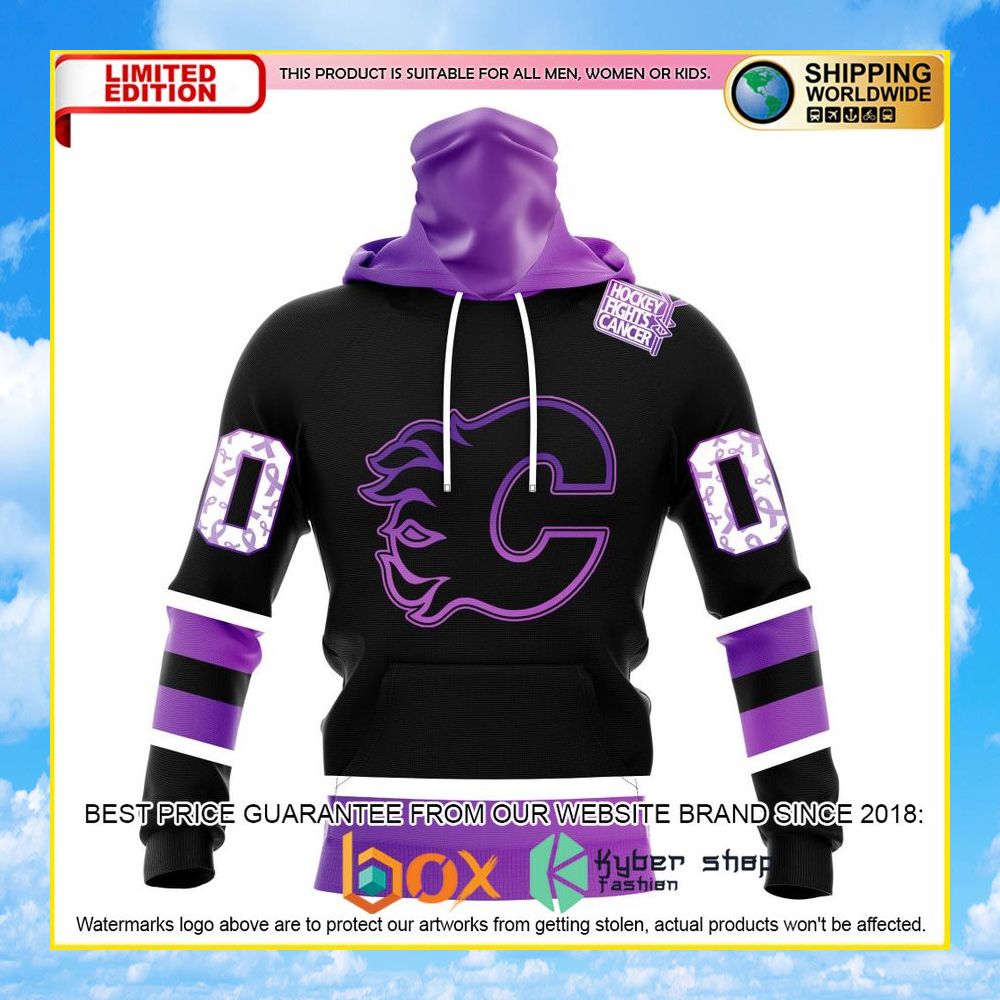 NEW NHL Calgary Flames Black Hockey Fights Cancer Personalized 3D Hoodie, Shirt 13