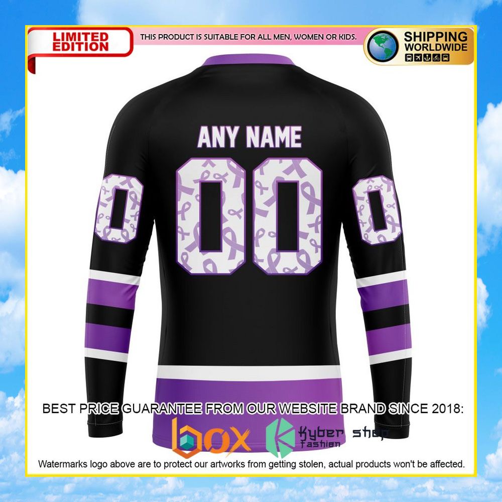 NEW NHL Calgary Flames Black Hockey Fights Cancer Personalized 3D Hoodie, Shirt 33