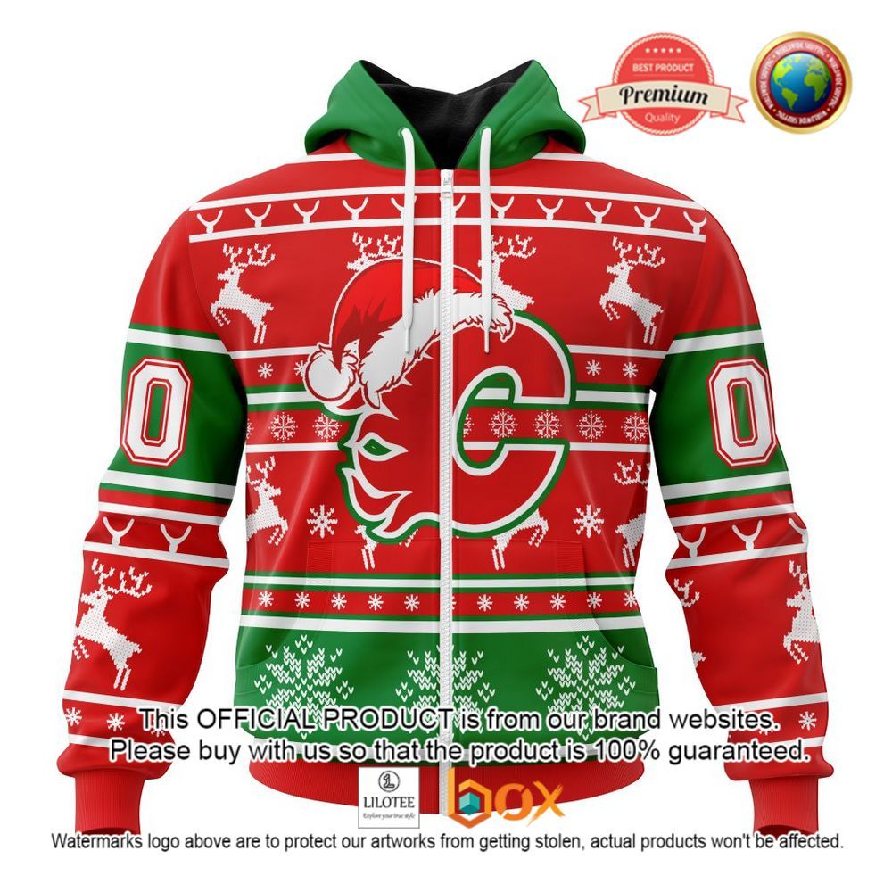 HOT NHL Calgary Flames Santa Hat Custom 3D Hoodie, T-Shirt 2