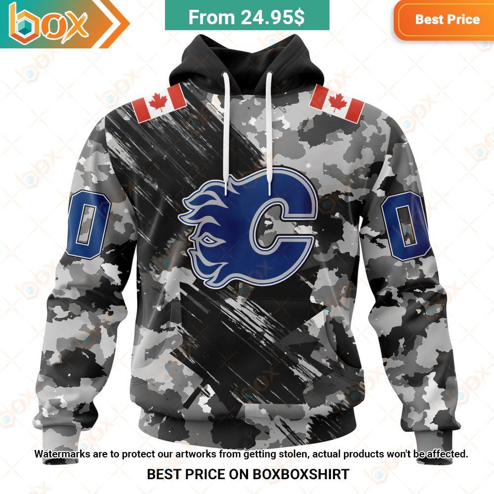 nhl calgary flames special camo armed forces custom hoodie 1 732