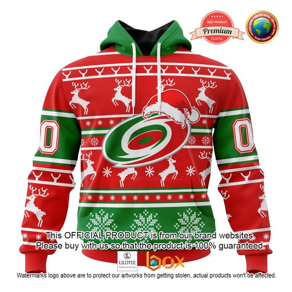HOT NHL Carolina Hurricanes Santa Hat Custom 3D Hoodie, T-Shirt 1