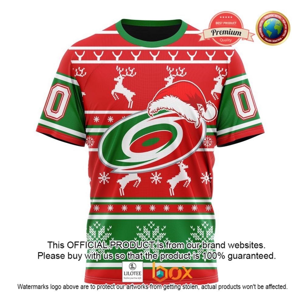 HOT NHL Carolina Hurricanes Santa Hat Custom 3D Hoodie, T-Shirt 5