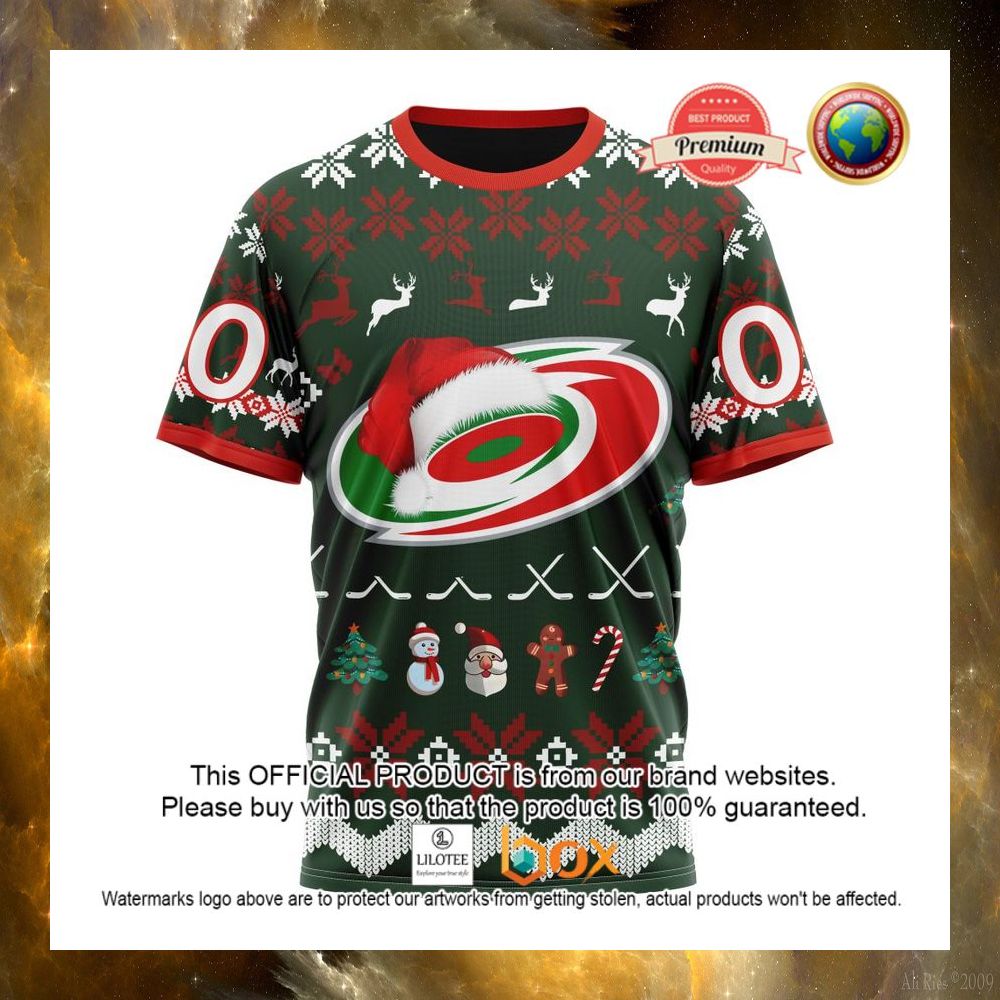 HOT NHL Carolina Hurricanes Team Santa Hat Custom 3D Hoodie, T-Shirt 12