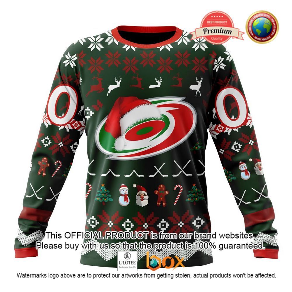 HOT NHL Carolina Hurricanes Team Santa Hat Custom 3D Hoodie, T-Shirt 4