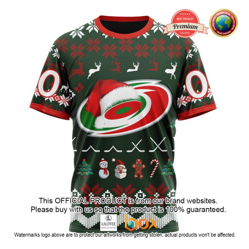 HOT NHL Carolina Hurricanes Team Santa Hat Custom 3D Hoodie, T-Shirt 5