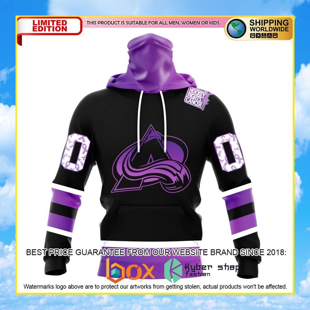 NEW NHL Colorado Avalanche Black Hockey Fights Cancer Personalized 3D Hoodie, Shirt 13