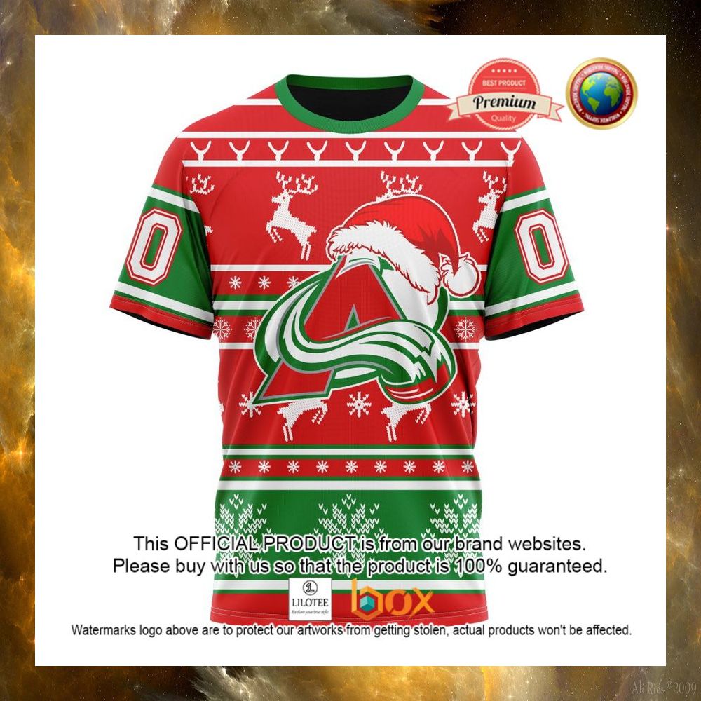 HOT NHL Colorado Avalanche Santa Hat Custom 3D Hoodie, T-Shirt 12