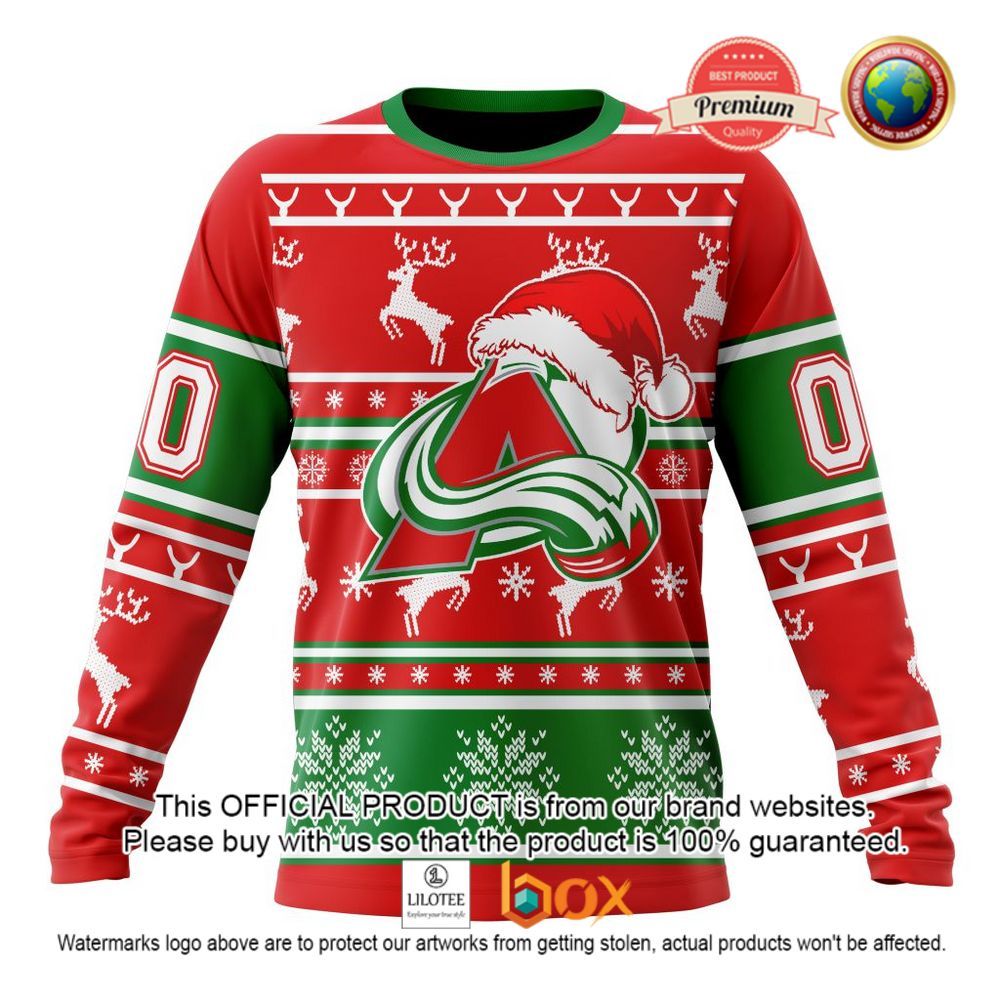 HOT NHL Colorado Avalanche Santa Hat Custom 3D Hoodie, T-Shirt 4