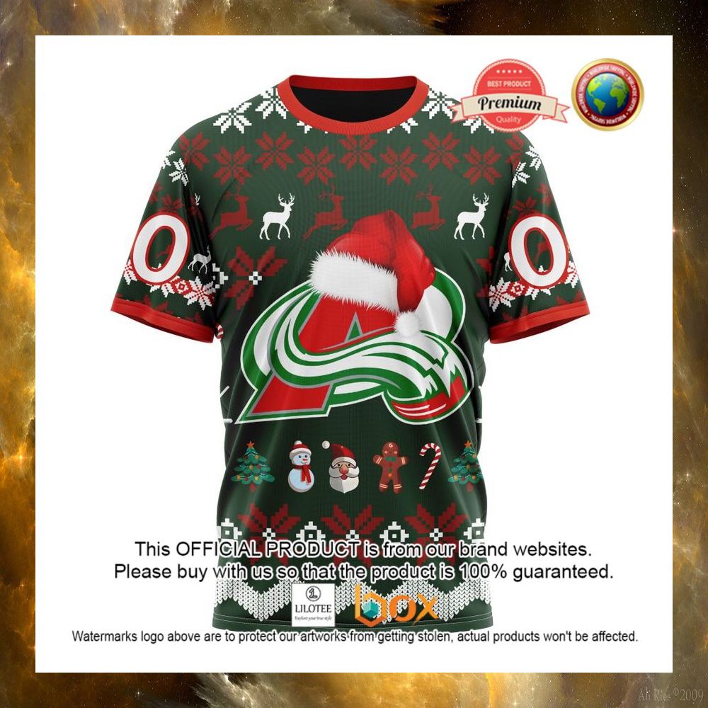 HOT NHL Colorado Avalanche Team Santa Hat Custom 3D Hoodie, T-Shirt 12