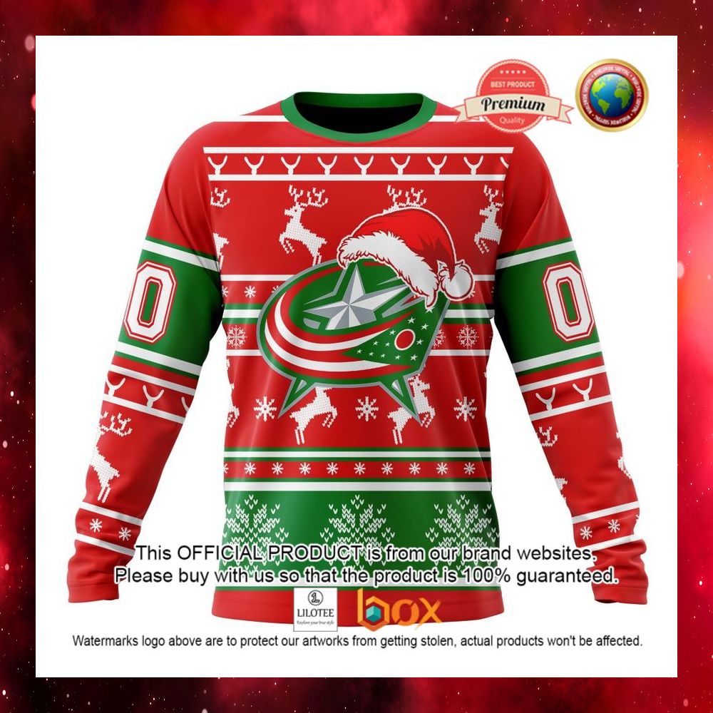 HOT NHL Columbus Blue Jackets Santa Hat Custom 3D Hoodie, T-Shirt 10