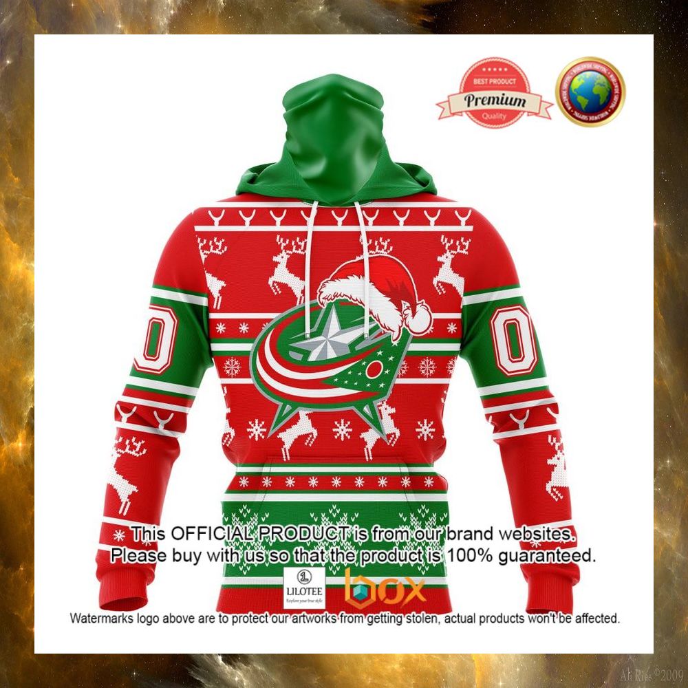 HOT NHL Columbus Blue Jackets Santa Hat Custom 3D Hoodie, T-Shirt 9