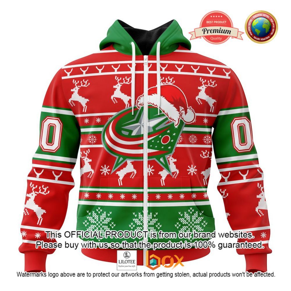 HOT NHL Columbus Blue Jackets Santa Hat Custom 3D Hoodie, T-Shirt 2