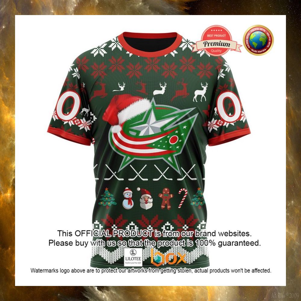 HOT NHL Columbus Blue Jackets Team Santa Hat Custom 3D Hoodie, T-Shirt 12