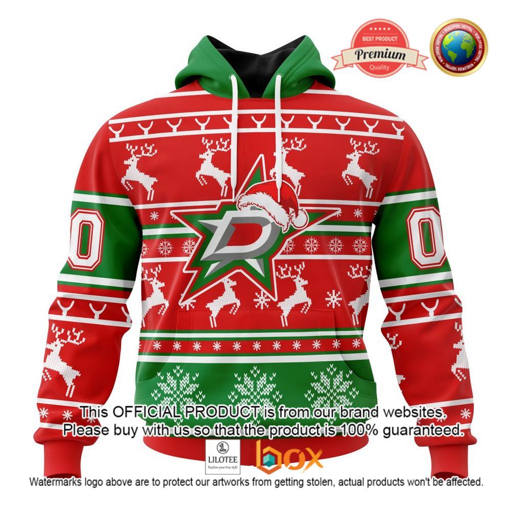 HOT NHL Dallas Stars Santa Hat Custom 3D Hoodie, T-Shirt 1