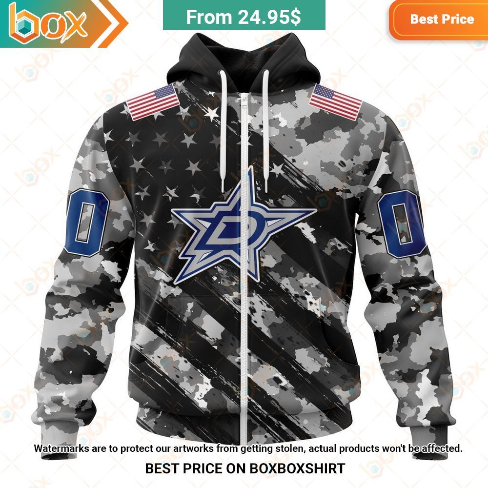 nhl dallas stars special camo military custom hoodie 2 429
