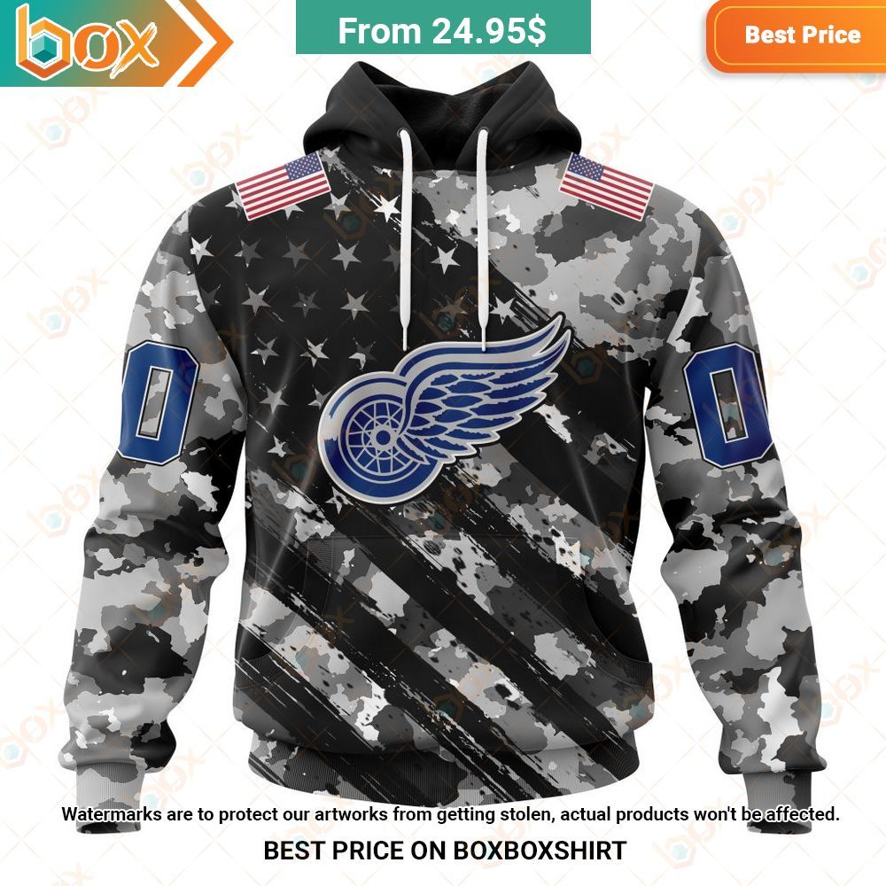 nhl detroit red wings special camo military custom hoodie 1 257