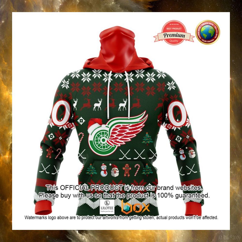 HOT NHL Detroit Red Wings Team Santa Hat Custom 3D Hoodie, T-Shirt 9