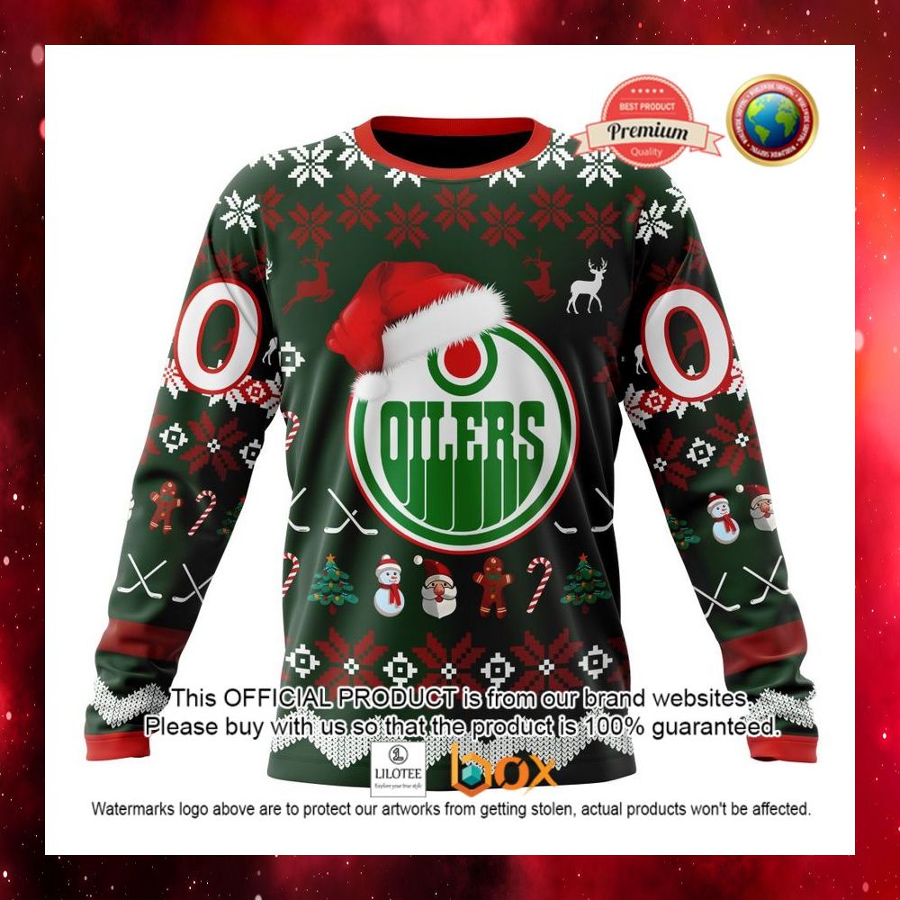 HOT NHL Edmonton Oilers Team Santa Hat Custom 3D Hoodie, T-Shirt 10