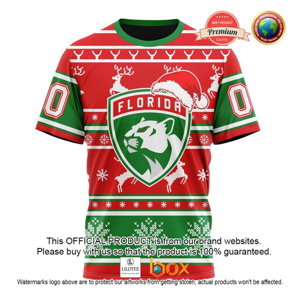 HOT NHL Florida Panthers Santa Hat Custom 3D Hoodie, T-Shirt 5