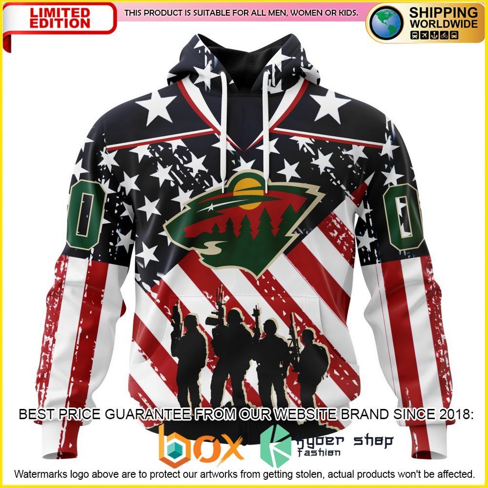 NEW NHL Minnesota Wild Kits For Honor US’s Military Custom 3D Hoodie, Shirt 1