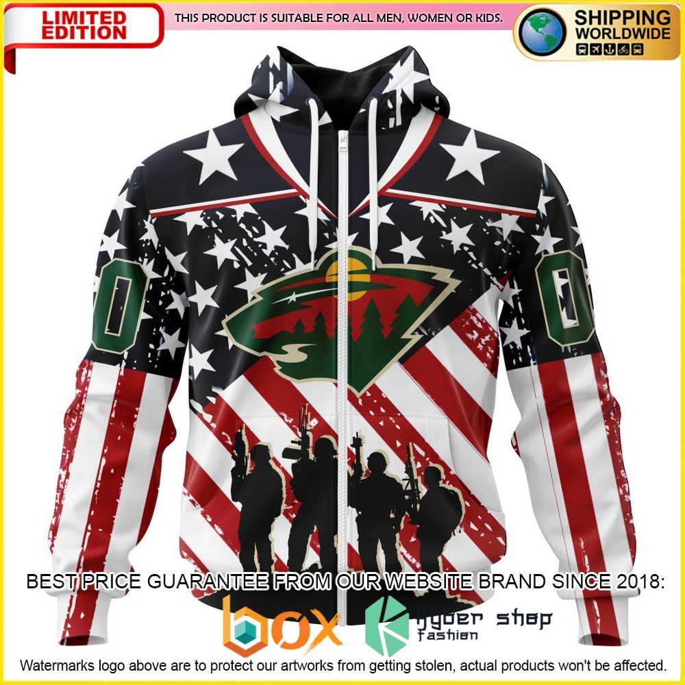 NEW NHL Minnesota Wild Kits For Honor US’s Military Custom 3D Hoodie, Shirt 2
