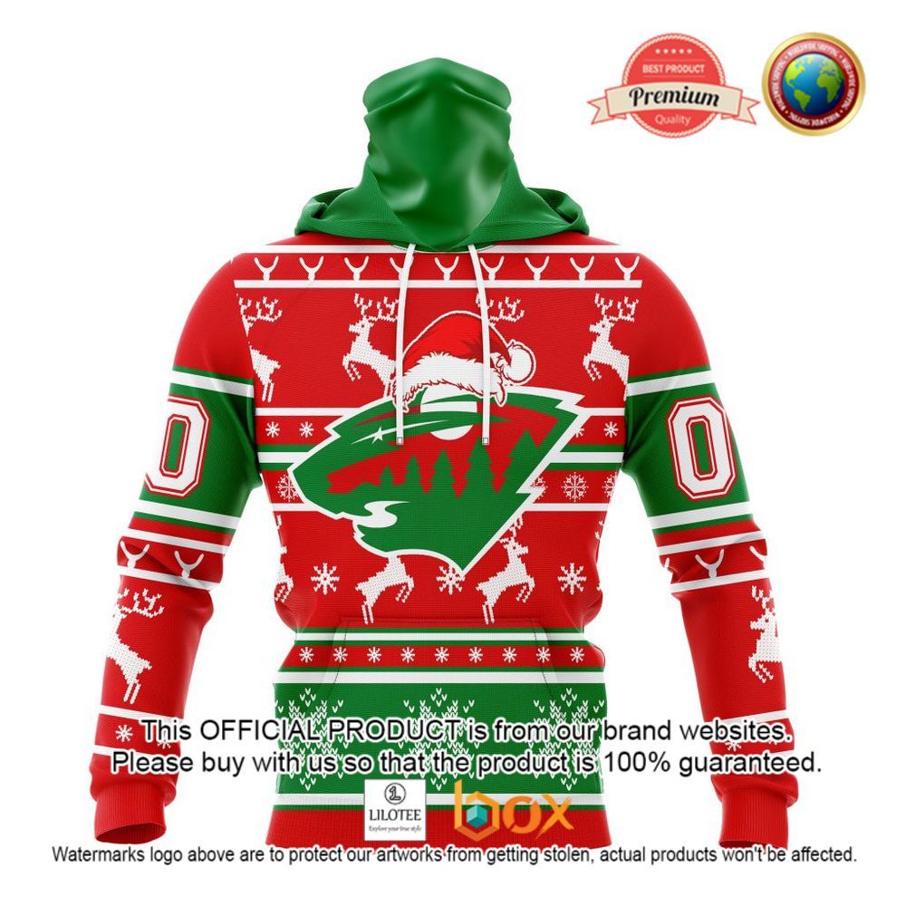 HOT NHL Minnesota Wild Santa Hat Custom 3D Hoodie, T-Shirt 3