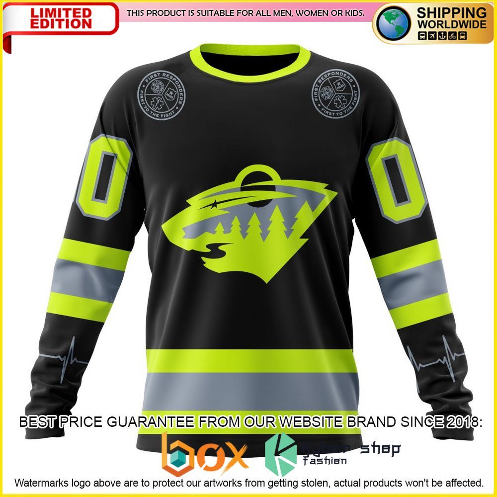NEW NHL Minnesota Wild With FireFighter Custom 3D Hoodie, Shirt 6