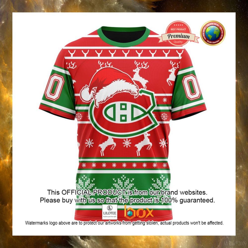 HOT NHL Montreal Canadiens Santa Hat Custom 3D Hoodie, T-Shirt 12