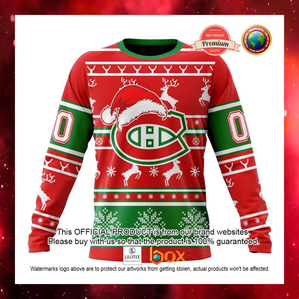 HOT NHL Montreal Canadiens Santa Hat Custom 3D Hoodie, T-Shirt 10