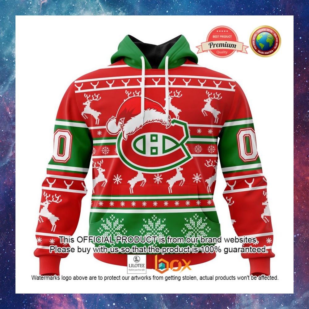 HOT NHL Montreal Canadiens Santa Hat Custom 3D Hoodie, T-Shirt 6