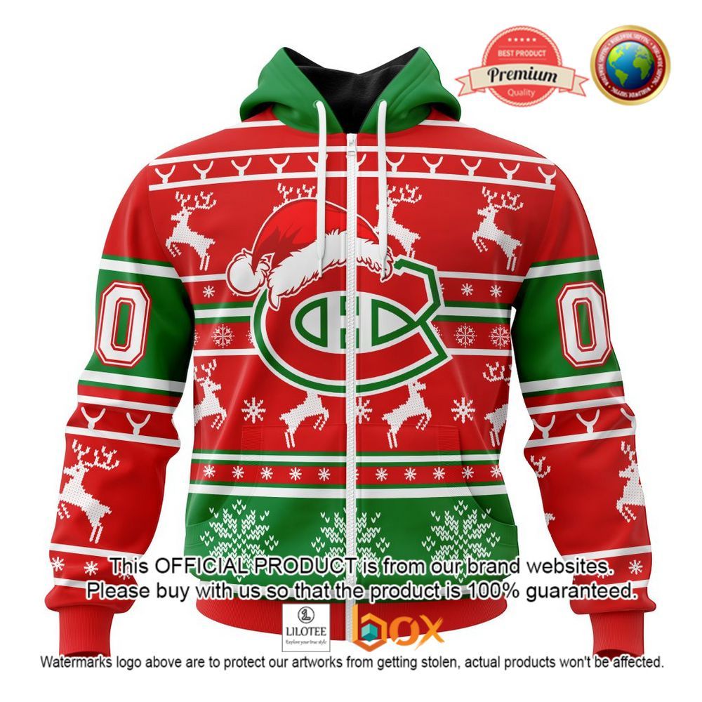 HOT NHL Montreal Canadiens Santa Hat Custom 3D Hoodie, T-Shirt 2