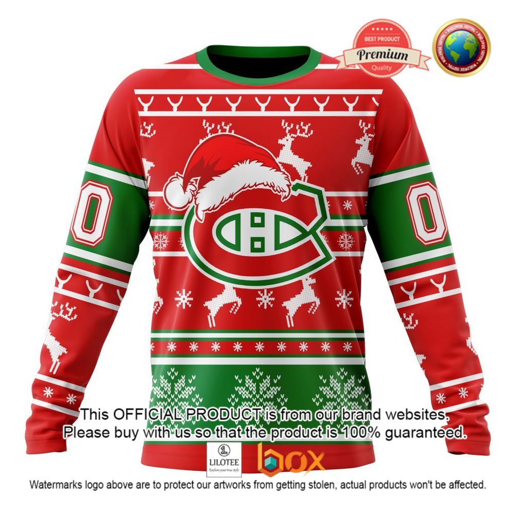 HOT NHL Montreal Canadiens Santa Hat Custom 3D Hoodie, T-Shirt 4