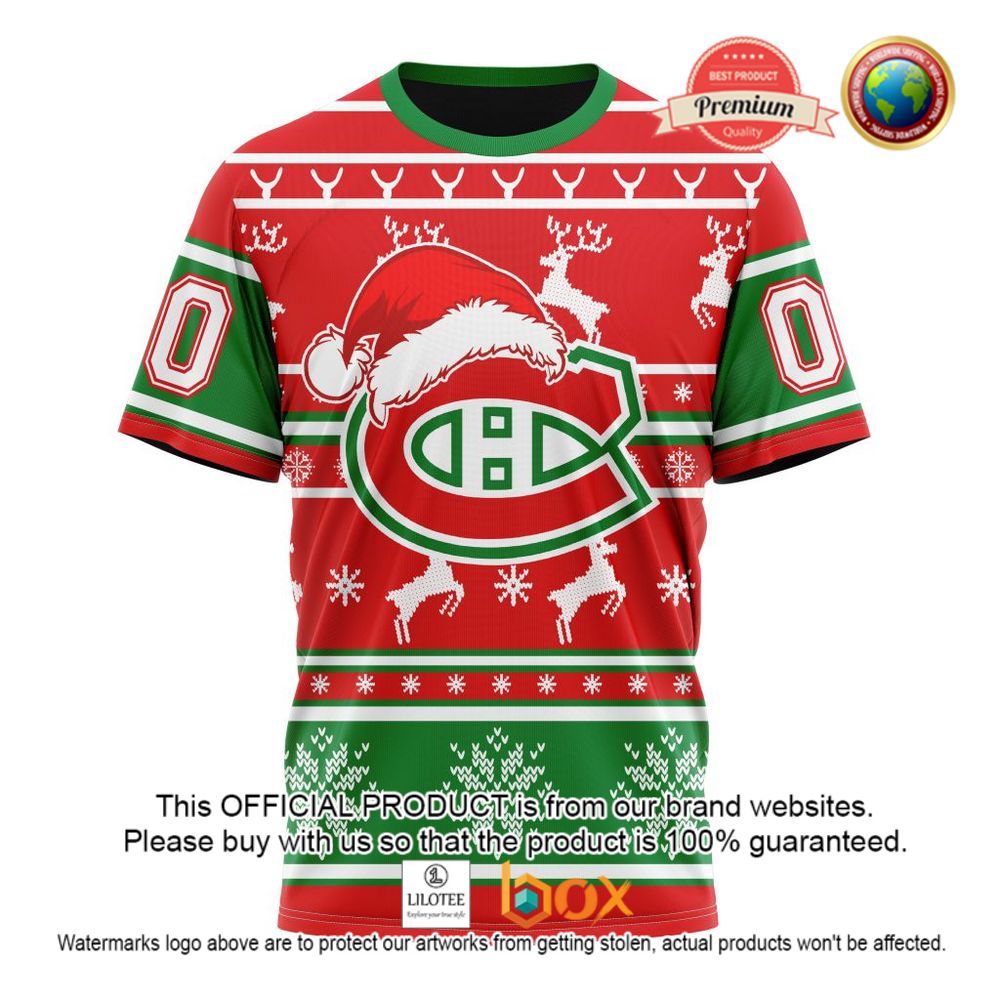 HOT NHL Montreal Canadiens Santa Hat Custom 3D Hoodie, T-Shirt 5