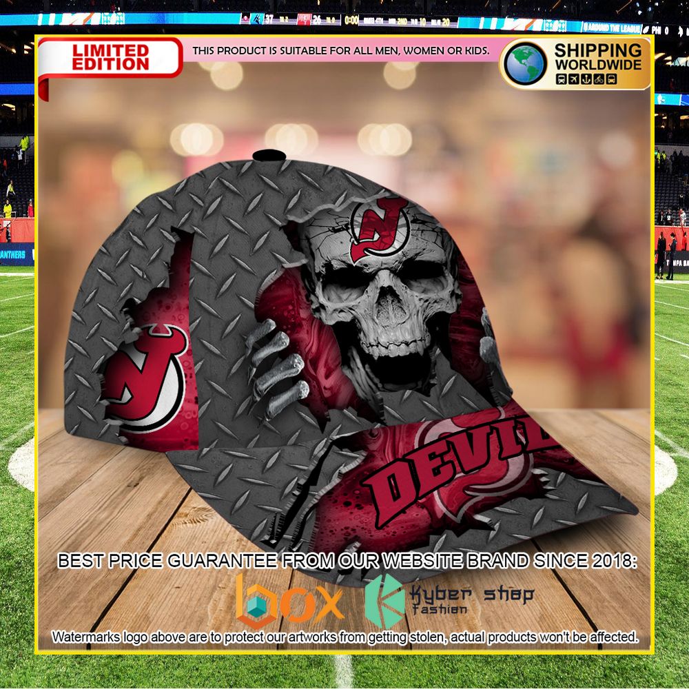 NEW NHL New Jersey Devils Custom Name Skull Cap Hat 6