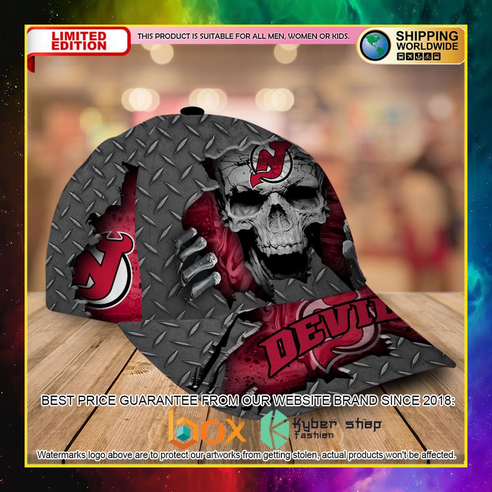 NEW NHL New Jersey Devils Custom Name Skull Cap Hat 4