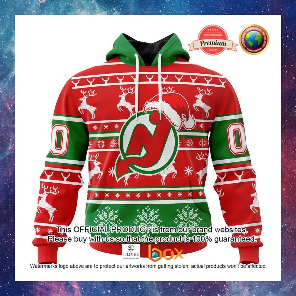 HOT NHL New Jersey Devils Santa Hat Custom 3D Hoodie, T-Shirt 6