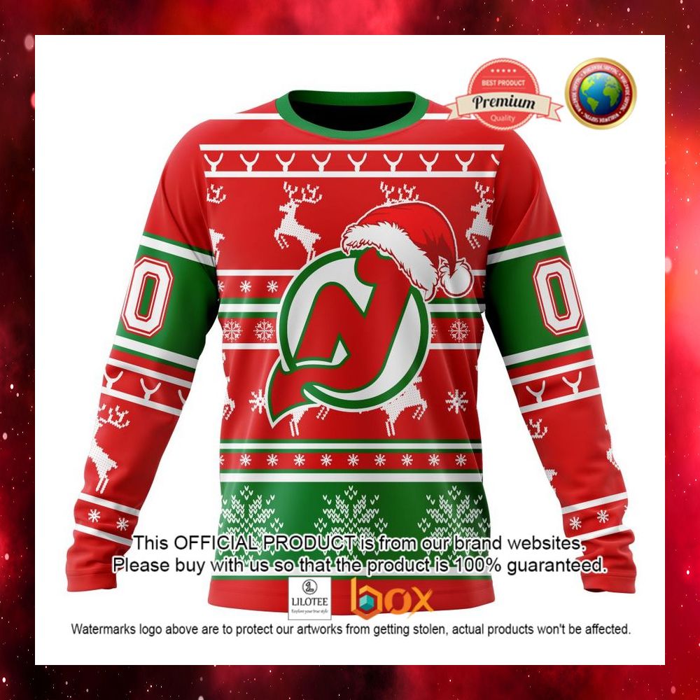 HOT NHL New Jersey Devils Santa Hat Custom 3D Hoodie, T-Shirt 10
