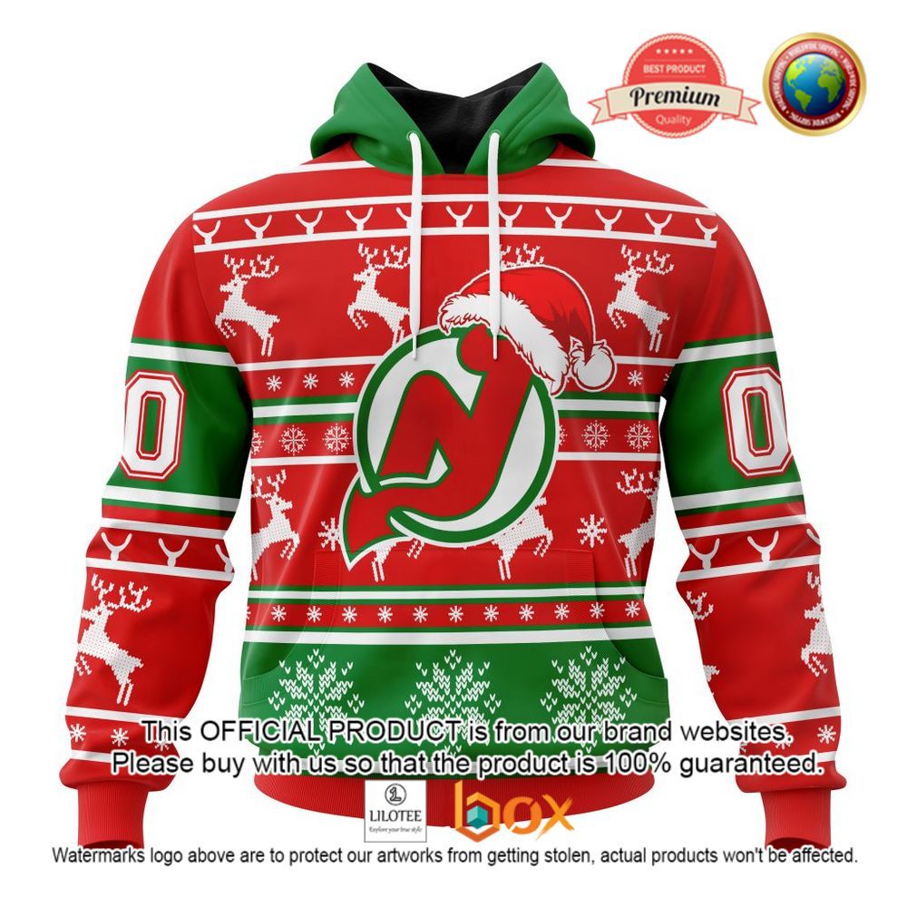 HOT NHL New Jersey Devils Santa Hat Custom 3D Hoodie, T-Shirt 1