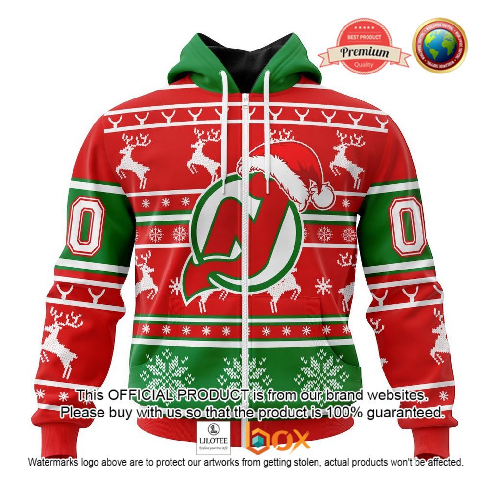 HOT NHL New Jersey Devils Santa Hat Custom 3D Hoodie, T-Shirt 2