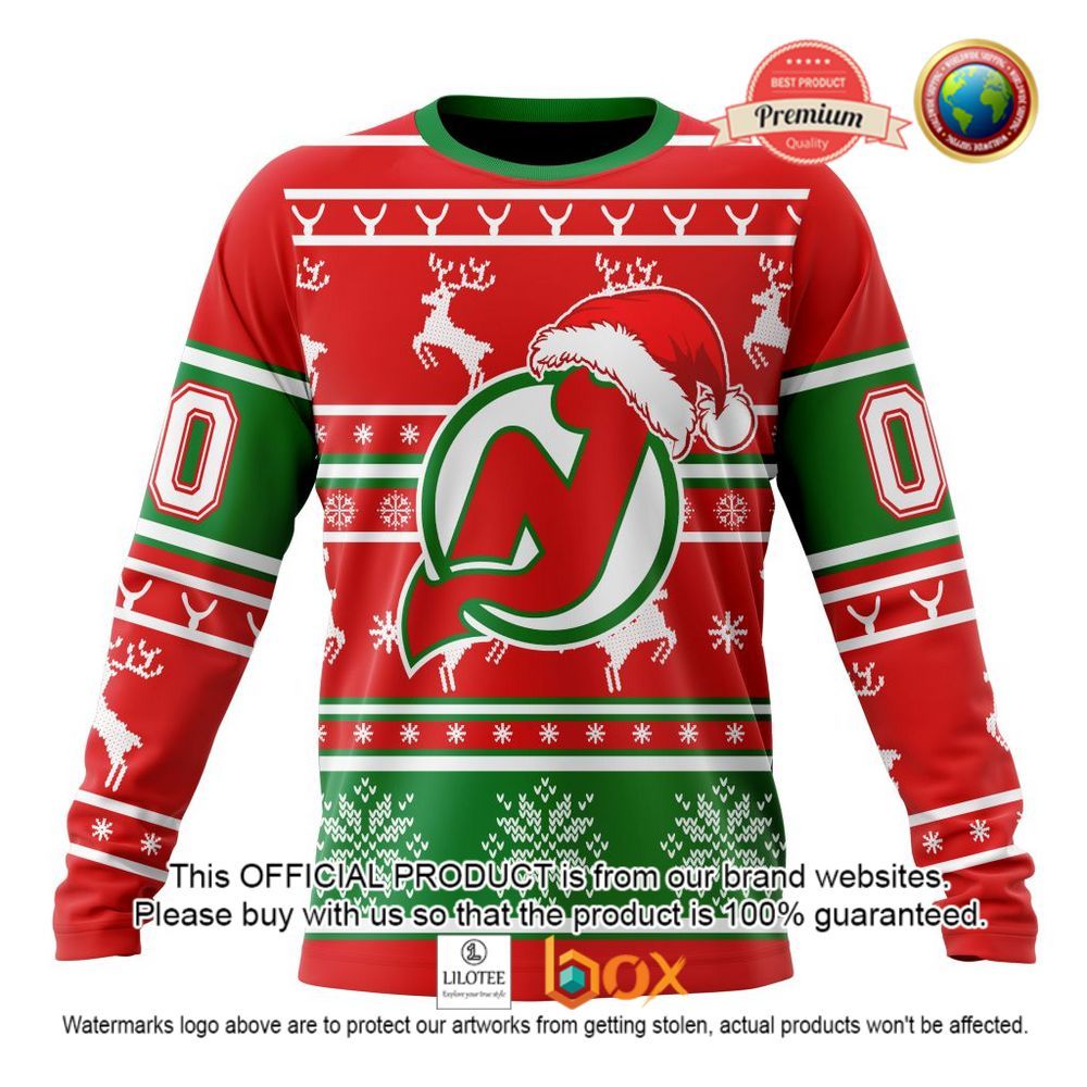 HOT NHL New Jersey Devils Santa Hat Custom 3D Hoodie, T-Shirt 4