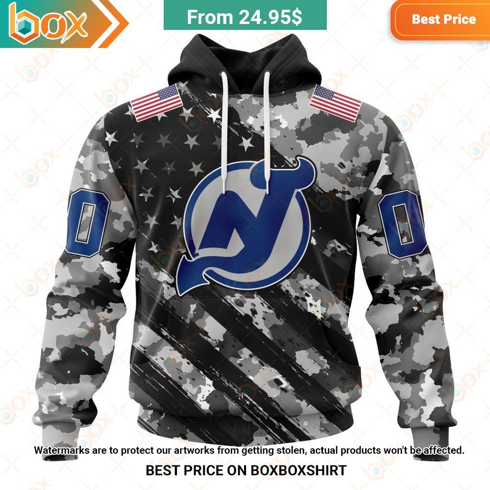 nhl new jersey devils special camo military custom hoodie 1 343
