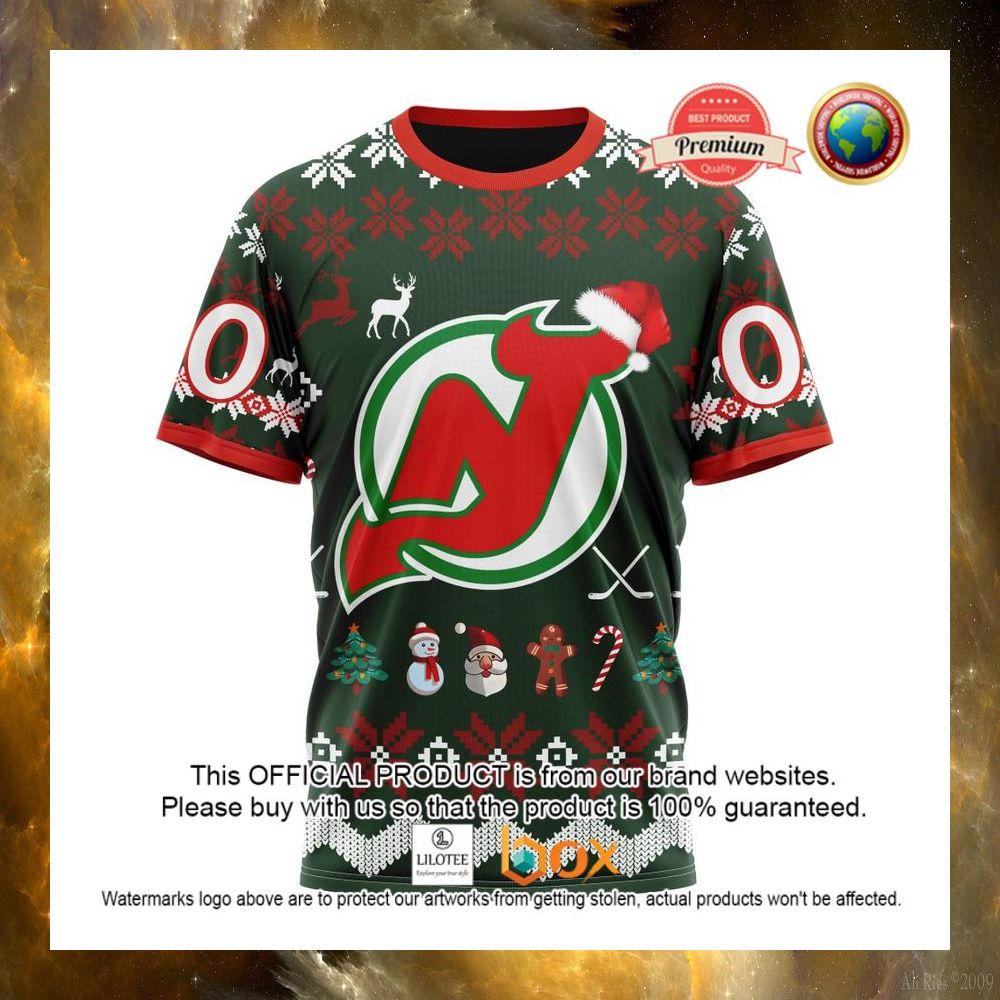 HOT NHL New Jersey Devils Team Santa Hat Custom 3D Hoodie, T-Shirt 12