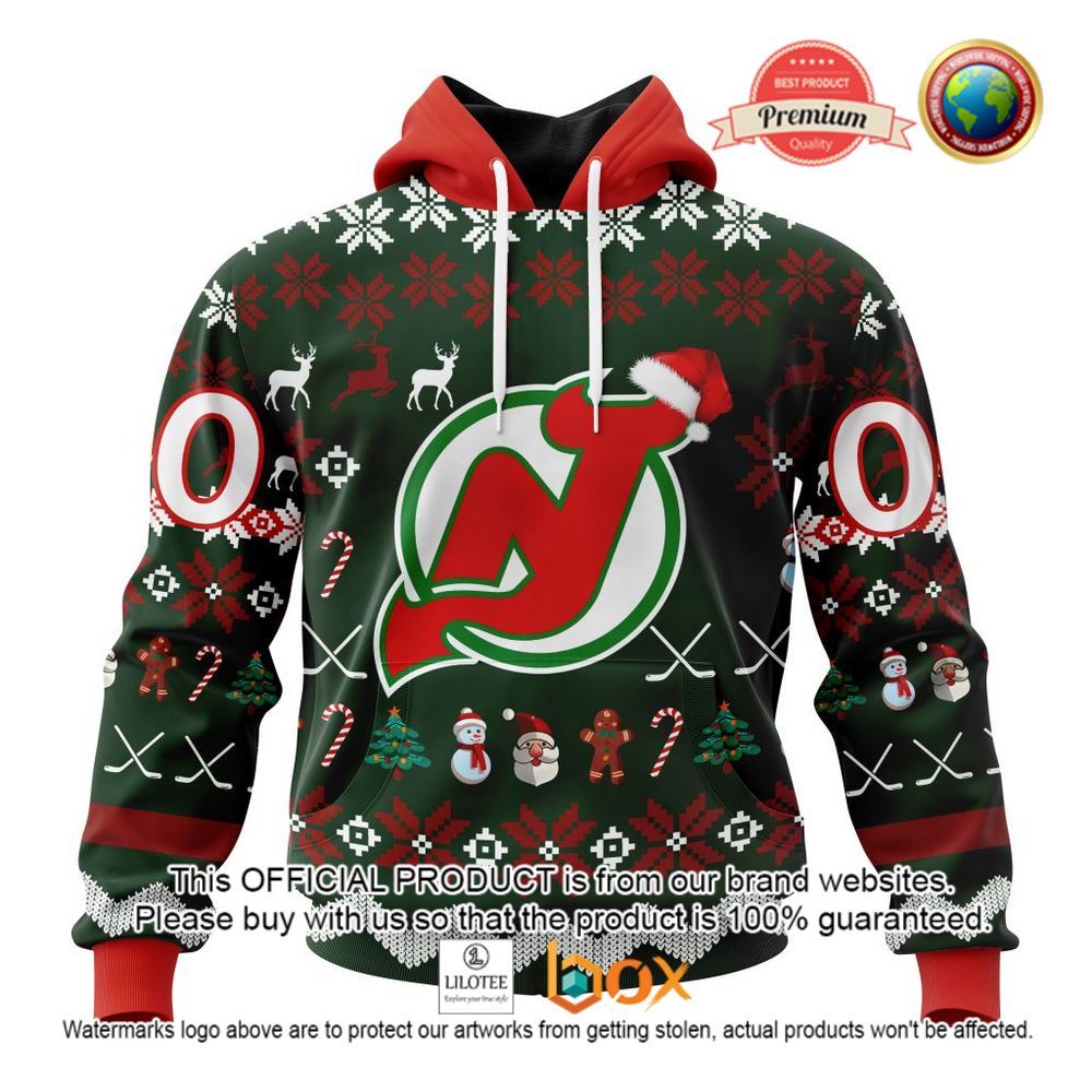 HOT NHL New Jersey Devils Team Santa Hat Custom 3D Hoodie, T-Shirt 1