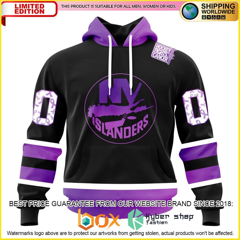 NEW NHL New York Islanders Black Hockey Fights Cancer Personalized 3D Hoodie, Shirt 40