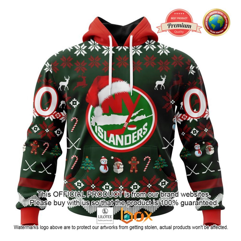 HOT NHL New York Islanders Team Santa Hat Custom 3D Hoodie, T-Shirt 1