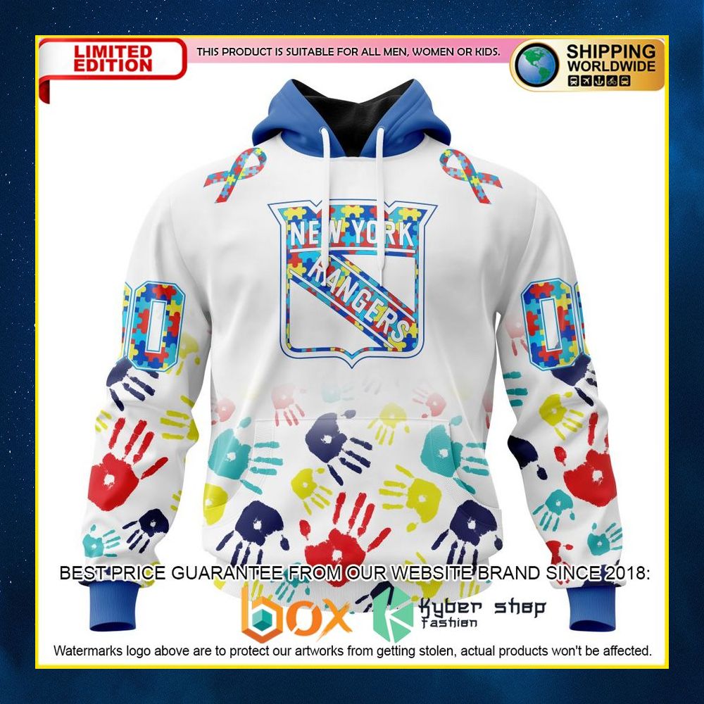NEW NHL New York Rangers Autism Awareness Custom 3D Hoodie, Shirt 10