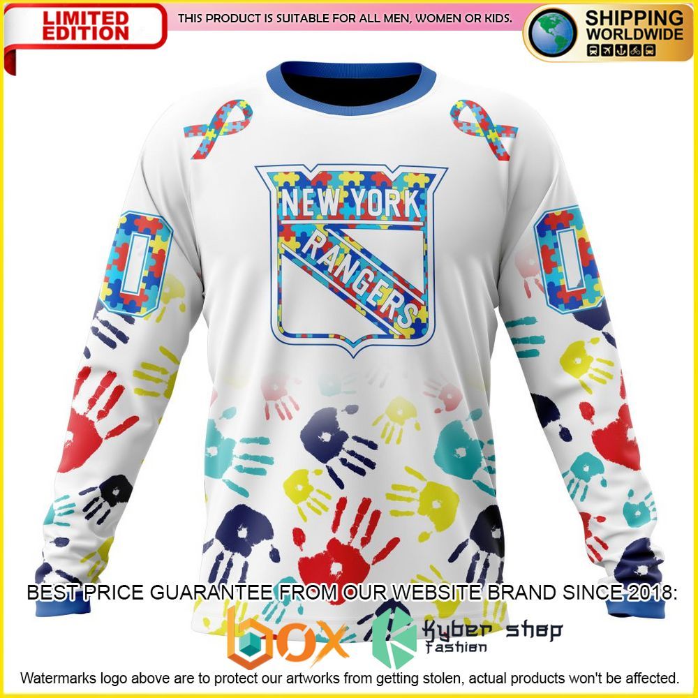 NEW NHL New York Rangers Autism Awareness Custom 3D Hoodie, Shirt 6