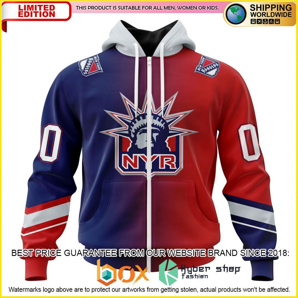 NEW NHL New York Rangers Gradient Custom 3D Hoodie, Shirt 2