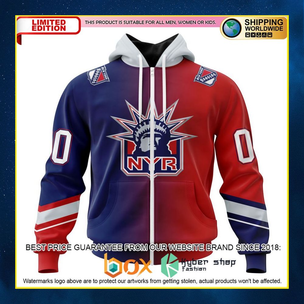 NEW NHL New York Rangers Gradient Custom 3D Hoodie, Shirt 11